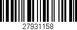 Código de barras (EAN, GTIN, SKU, ISBN): '27931158'