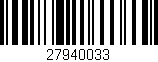 Código de barras (EAN, GTIN, SKU, ISBN): '27940033'