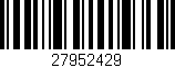 Código de barras (EAN, GTIN, SKU, ISBN): '27952429'
