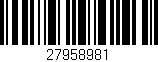 Código de barras (EAN, GTIN, SKU, ISBN): '27958981'