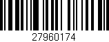 Código de barras (EAN, GTIN, SKU, ISBN): '27960174'