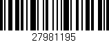 Código de barras (EAN, GTIN, SKU, ISBN): '27981195'