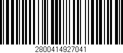 Código de barras (EAN, GTIN, SKU, ISBN): '2800414927041'