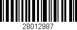 Código de barras (EAN, GTIN, SKU, ISBN): '28012987'
