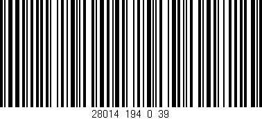 Código de barras (EAN, GTIN, SKU, ISBN): '28014_194_0_39'