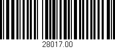 Código de barras (EAN, GTIN, SKU, ISBN): '28017.00'