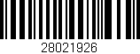 Código de barras (EAN, GTIN, SKU, ISBN): '28021926'