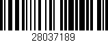 Código de barras (EAN, GTIN, SKU, ISBN): '28037189'