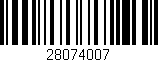 Código de barras (EAN, GTIN, SKU, ISBN): '28074007'