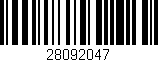Código de barras (EAN, GTIN, SKU, ISBN): '28092047'