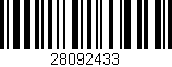 Código de barras (EAN, GTIN, SKU, ISBN): '28092433'