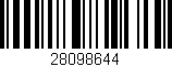 Código de barras (EAN, GTIN, SKU, ISBN): '28098644'