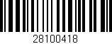 Código de barras (EAN, GTIN, SKU, ISBN): '28100418'