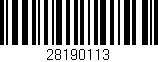 Código de barras (EAN, GTIN, SKU, ISBN): '28190113'