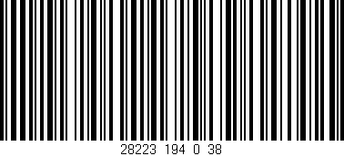 Código de barras (EAN, GTIN, SKU, ISBN): '28223_194_0_38'