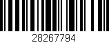 Código de barras (EAN, GTIN, SKU, ISBN): '28267794'