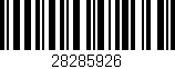 Código de barras (EAN, GTIN, SKU, ISBN): '28285926'