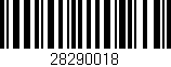 Código de barras (EAN, GTIN, SKU, ISBN): '28290018'
