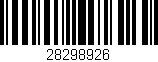 Código de barras (EAN, GTIN, SKU, ISBN): '28298926'