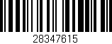 Código de barras (EAN, GTIN, SKU, ISBN): '28347615'
