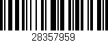 Código de barras (EAN, GTIN, SKU, ISBN): '28357959'