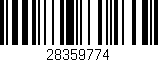 Código de barras (EAN, GTIN, SKU, ISBN): '28359774'