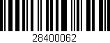 Código de barras (EAN, GTIN, SKU, ISBN): '28400062'