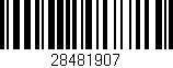 Código de barras (EAN, GTIN, SKU, ISBN): '28481907'