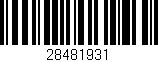 Código de barras (EAN, GTIN, SKU, ISBN): '28481931'
