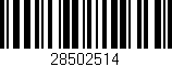 Código de barras (EAN, GTIN, SKU, ISBN): '28502514'