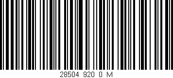 Código de barras (EAN, GTIN, SKU, ISBN): '28504_920_0_M'