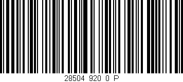 Código de barras (EAN, GTIN, SKU, ISBN): '28504_920_0_P'