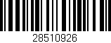 Código de barras (EAN, GTIN, SKU, ISBN): '28510926'