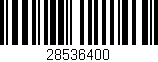 Código de barras (EAN, GTIN, SKU, ISBN): '28536400'