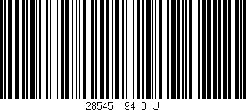 Código de barras (EAN, GTIN, SKU, ISBN): '28545_194_0_U'