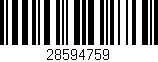 Código de barras (EAN, GTIN, SKU, ISBN): '28594759'