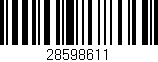 Código de barras (EAN, GTIN, SKU, ISBN): '28598611'