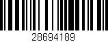 Código de barras (EAN, GTIN, SKU, ISBN): '28694189'