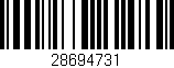 Código de barras (EAN, GTIN, SKU, ISBN): '28694731'