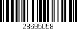 Código de barras (EAN, GTIN, SKU, ISBN): '28695058'