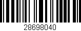 Código de barras (EAN, GTIN, SKU, ISBN): '28698040'