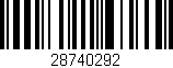 Código de barras (EAN, GTIN, SKU, ISBN): '28740292'