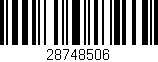 Código de barras (EAN, GTIN, SKU, ISBN): '28748506'