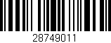 Código de barras (EAN, GTIN, SKU, ISBN): '28749011'