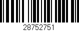 Código de barras (EAN, GTIN, SKU, ISBN): '28752751'