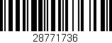 Código de barras (EAN, GTIN, SKU, ISBN): '28771736'