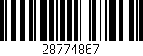 Código de barras (EAN, GTIN, SKU, ISBN): '28774867'