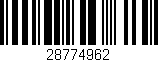 Código de barras (EAN, GTIN, SKU, ISBN): '28774962'