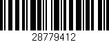 Código de barras (EAN, GTIN, SKU, ISBN): '28779412'