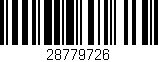 Código de barras (EAN, GTIN, SKU, ISBN): '28779726'